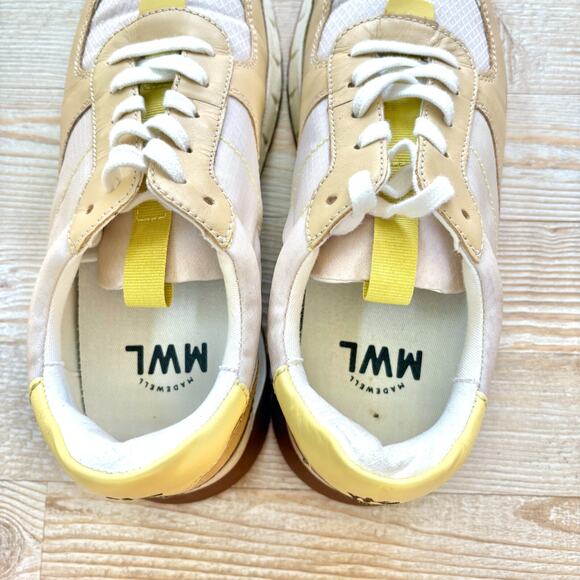 Madewell Kickoff Trainer Sneakers in Ripstop Nylon and Leather | Butter Yellow 8 - Picture 5 of 8